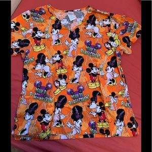 Mickey and Minnie Mouse halloween scrub top